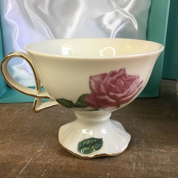 Burton and Burton Romantic Rose Cottagecore Regencycore Tea Pot Cup Saucer Set - Picture 3 of 10